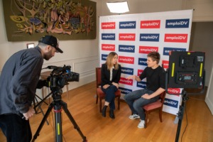 Photo d'un des interviews au Photocall animé par Caroline Pilastre.